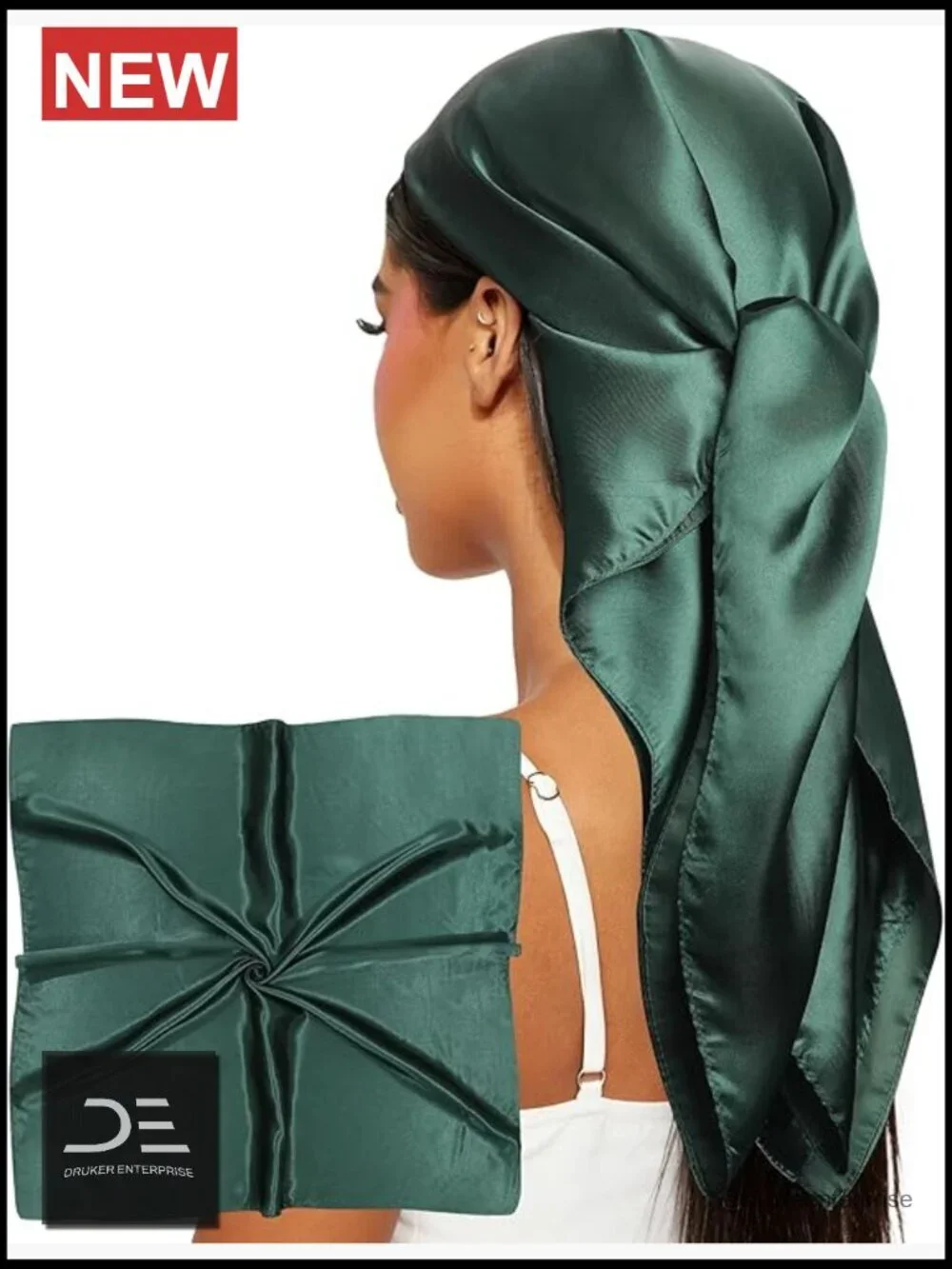 35-Inch Matte Satin Square Scarf for Hair, Neck, and Head Wrap